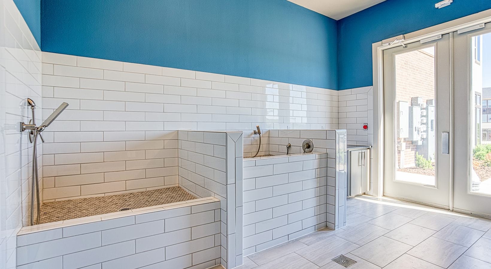 dog wash  Large well lit dog wash station